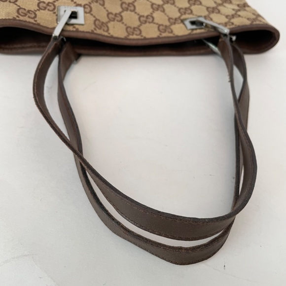 Gucci GG Monogram Brown Canvas Small Tote Shoulder Bag - Picture 9 of 14